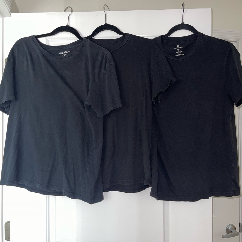 Three pack men’s black shirts. H&M/Pacsun